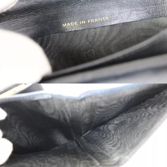 CHANEL CC Logo Long Bifold Wallet Purse Grained Calfskin Leather Black - Picture 14 of 15